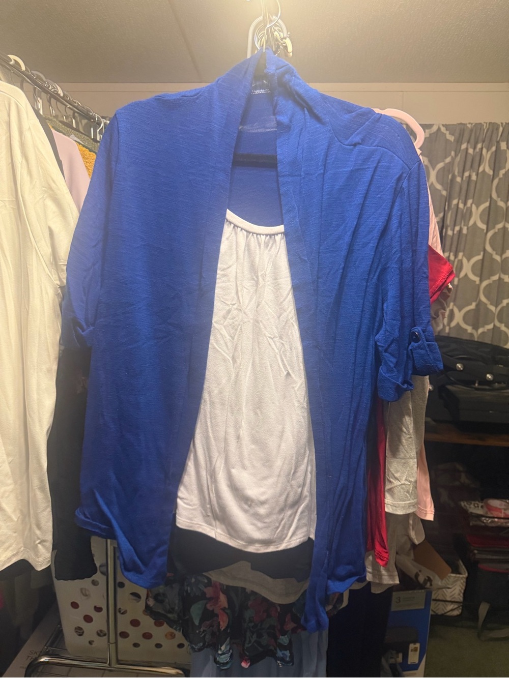 Women's Open-Front Royal Blue Draped Blazer